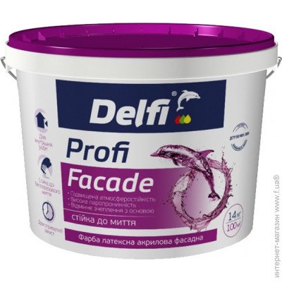 10122 Фарба водоемульсійна фасадна латексна PROFI FACADE 4.2кг "Delfi" UA, шт.