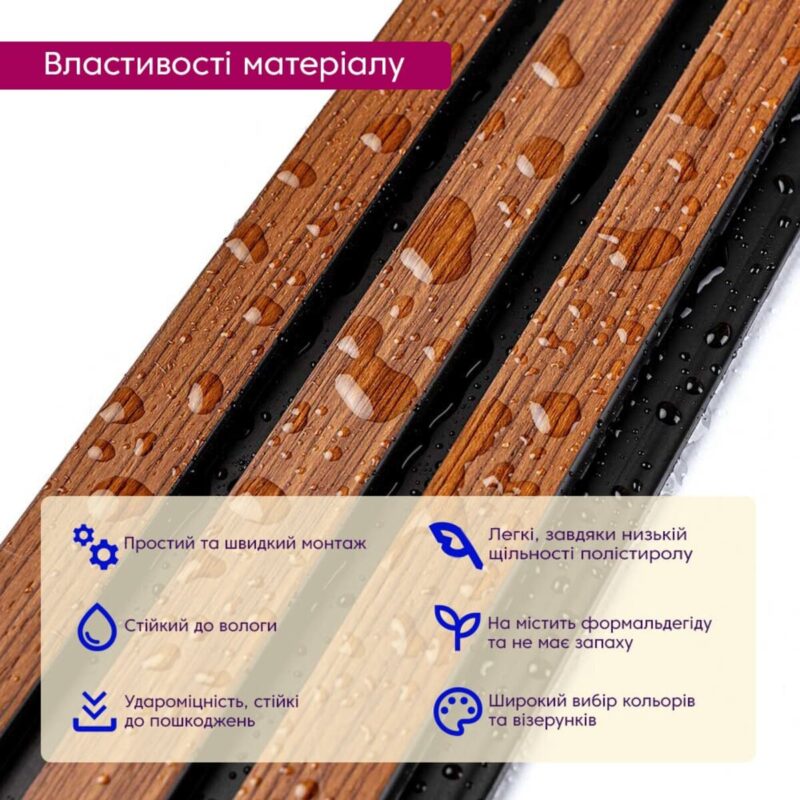 Рейка декоративна PS 2900х120х12мм Каштановий SW-00001743