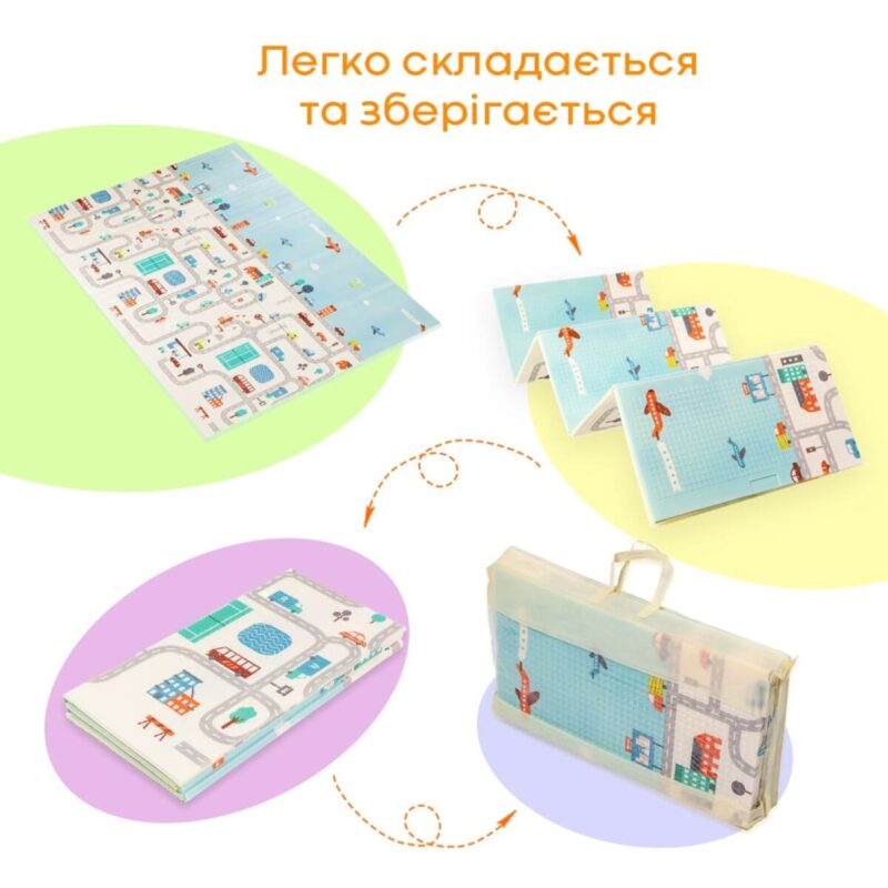 f5611f5916-7_resize_1200x1200 Дитячий складаний розвиваючий термокилимок 200х150х0.6см "Дорога | Ліс" (235) SW-00000155
