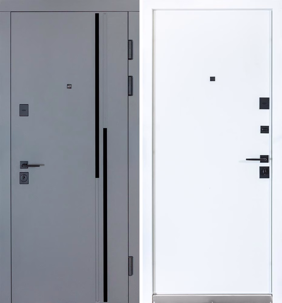 vhidni-metalevi-dveri-bulat-termo-ultra-model-567-gladka.-kolir-popelyastyj-metalikbilyj-matovyj-kvartyrnyj-typ Булат Термо Ультра (квадро) Kale, модель 567/гладка. Колір: Хром/Білий матовий