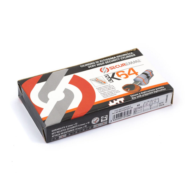 Securemme 3600UCS2727115 Комплект пів тіл циліндра  5кл+1монтажный ключ мат.хром