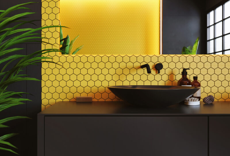 0f71f-10000-1 Мозаїка HEXAGON H 6025 Dark Yellow 295х295х9 Кераміка Лео УКРАЇНА