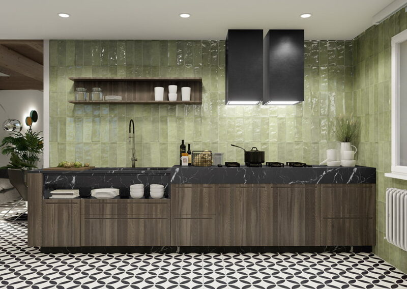 Плитка стінова Cinque Terre Emerald 100x300 Mainzu