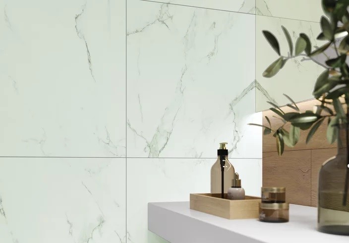 106691933-c4ca4 Плитка керамогранітна Carrastone White RECT 598x598x8 Paradyz