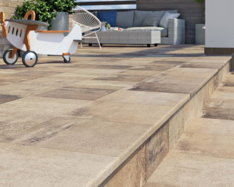 10a0d-aranzacja-tarasu-ochra-schody-scandiano-ceramika-paradyz Плитка підлогова Scandiano Beige 300x600x11 Paradyz