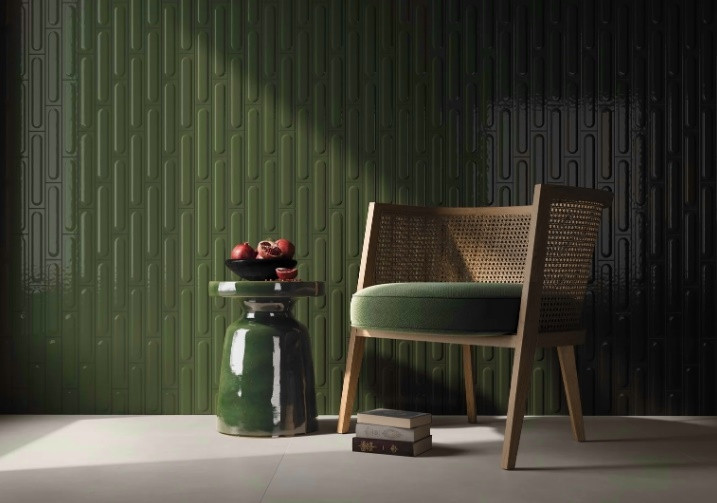 Плитка стінова Monpelli Olive Cegielka A STR Блиск 65x298 Paradyz