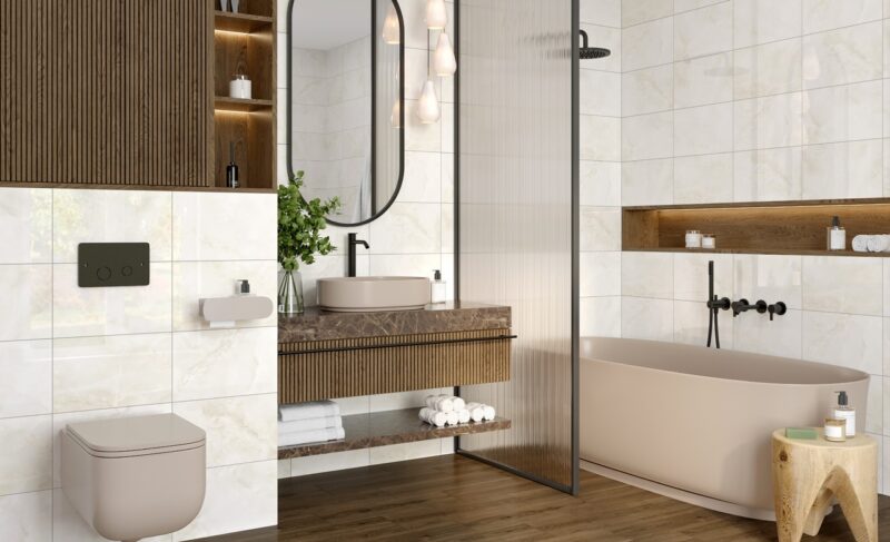 Плитка стінова Ester Light Grey GLOSSY 250x400 Cersanit