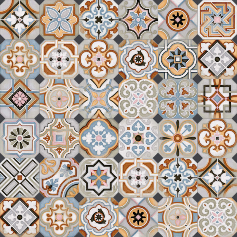 Плитка керамогранітна Fornos Multicolor декор 200x200x8 Vives