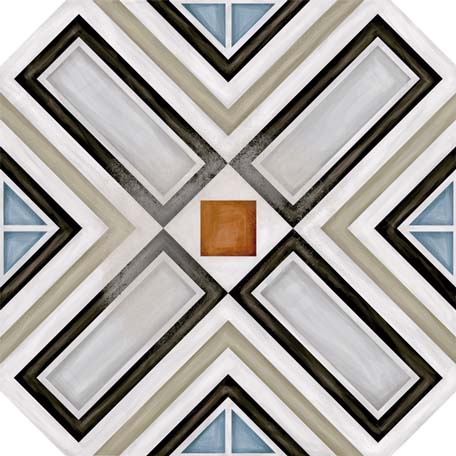 1834089-c0199 Плитка керамогранітна Octogono Ritter Multicolor 200x200x8 Vives