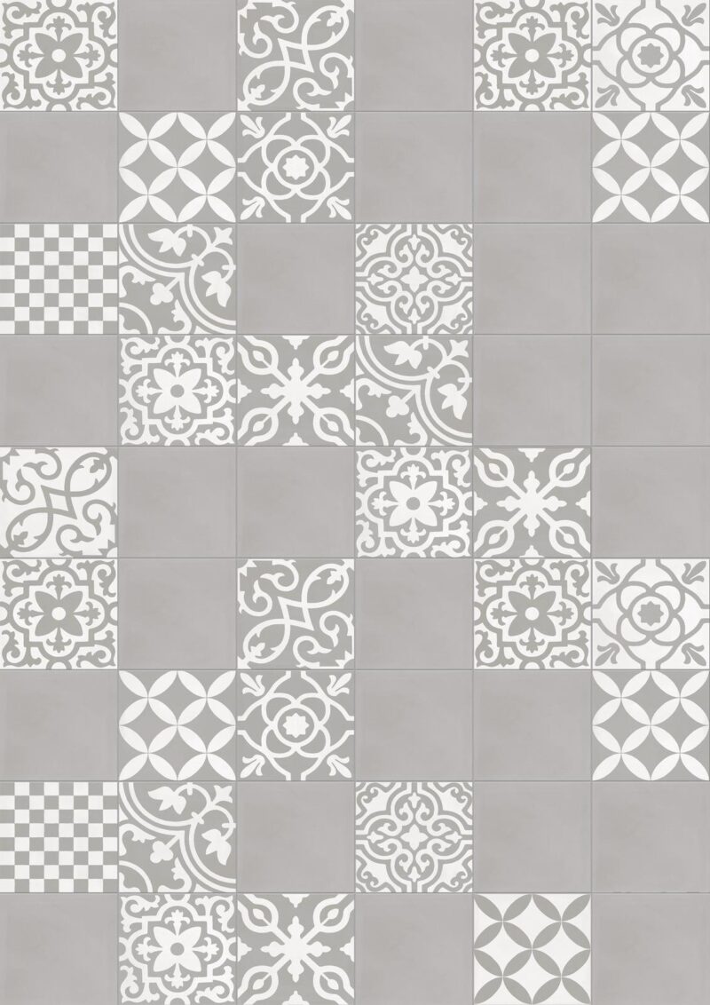 Плитка керамогранітна R7GY Contrasti Grigio Decor Mix 200x200x10 Ragno
