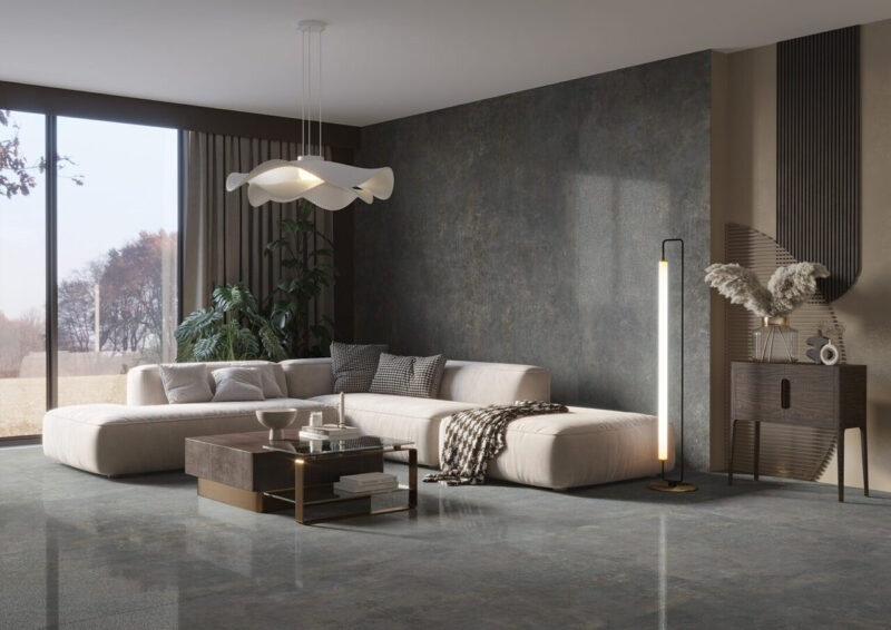 Плитка керамогранітна Textural Anthracite SILKY CRISTAL LAP 597x1197x8 Cerrad