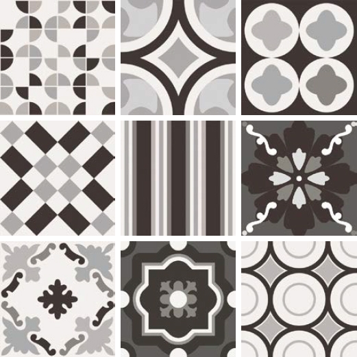 184586-426a9 Плитка керамогранітна CSAPBWMX20 Patchwork B&W Mix 200x200x10 Sant'agostino