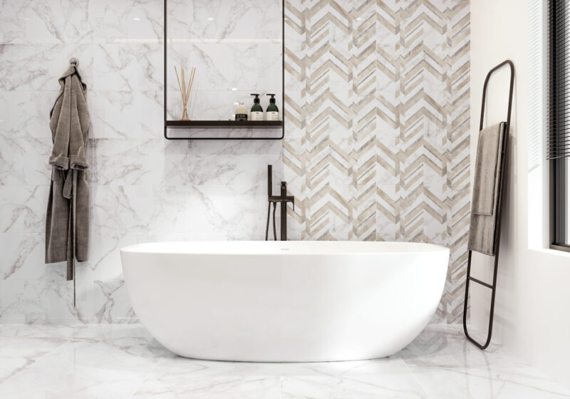 Плитка стінова Marmo Bianco білий 300x600x9 Golden Tile