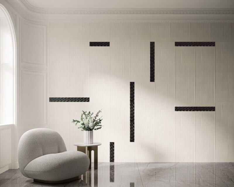 Плитка стінова Cold Princess White RECT STR 39,8x119,8 код 9840 Ceramika Paradyz