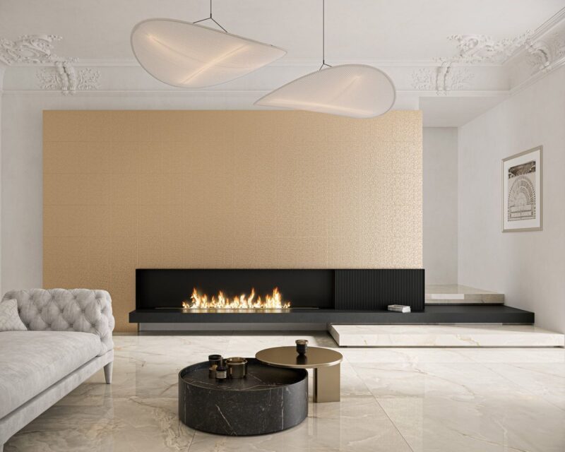Плитка стінова Noisy Whisper White RECT STR 39,8x119,8 код 8874 Ceramika Paradyz