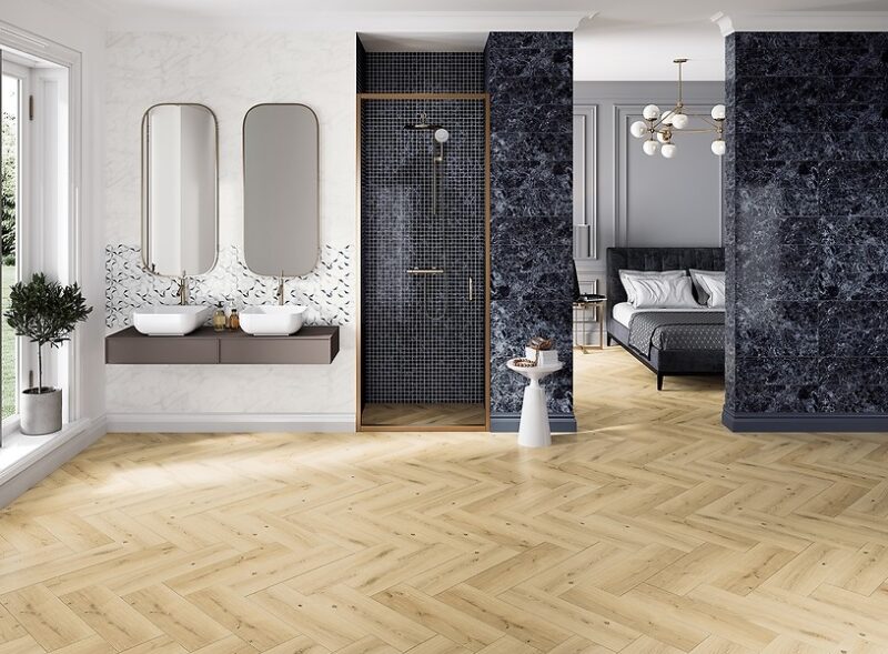 Плитка стінова Lenox Blue GLOSSY STR 200х600x8,5 Cersanit