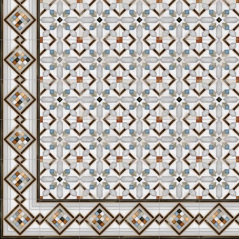 Плитка керамогранітна Vodevil Demel Multicolor декор 200x200x8 Vives