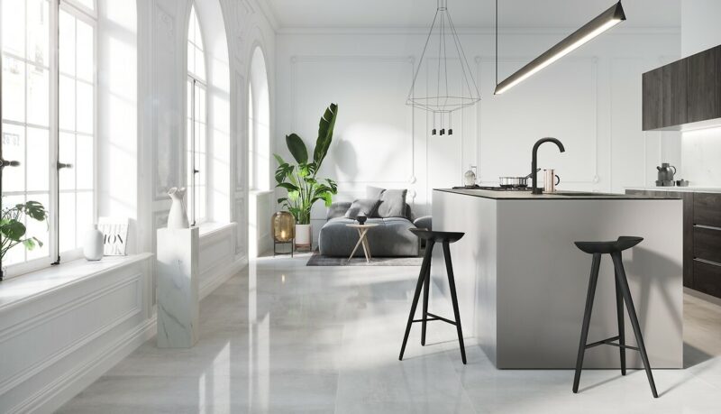 Плитка керамогранітна Grava White 598x598x8 Opoczno