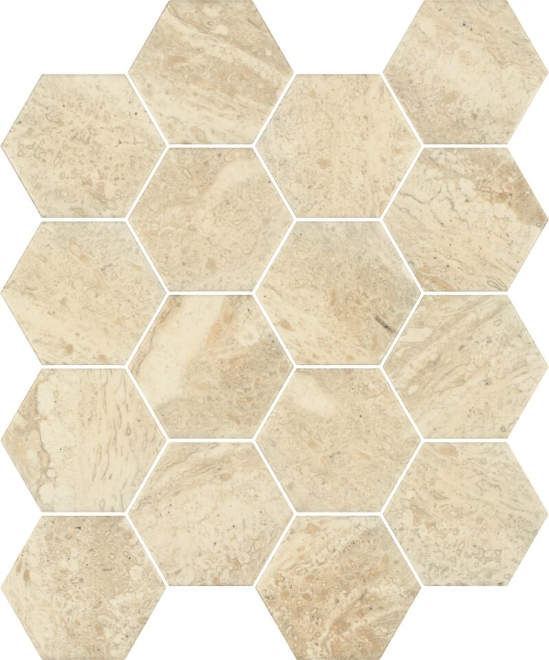305384-09faf Мозаїка пресована Sunlight Stone Beige Hexagon 22x25,5 код 7070 Ceramika Paradyz