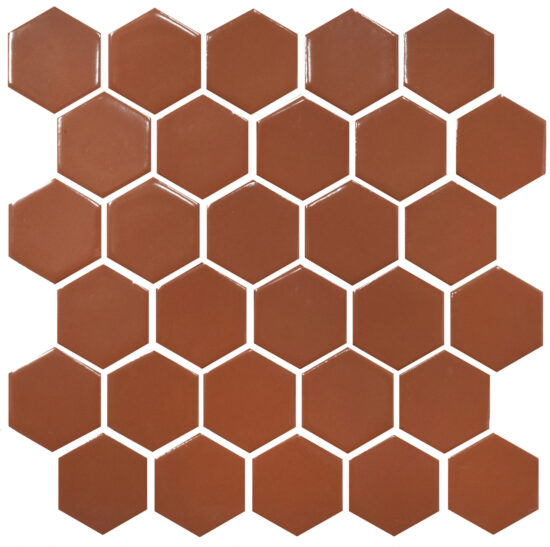 361b0-h-6009-brown Мозаїка HEXAGON H 6009 Brown 295х295х9 Кераміка Лео УКРАЇНА