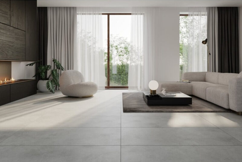 Плитка керамогранітна Mathis Light Grey RECT 598x1198x8 Cersanit
