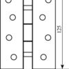 Завiса 125 * 3 (2 підшип, сталь) пол.лат Fuxia