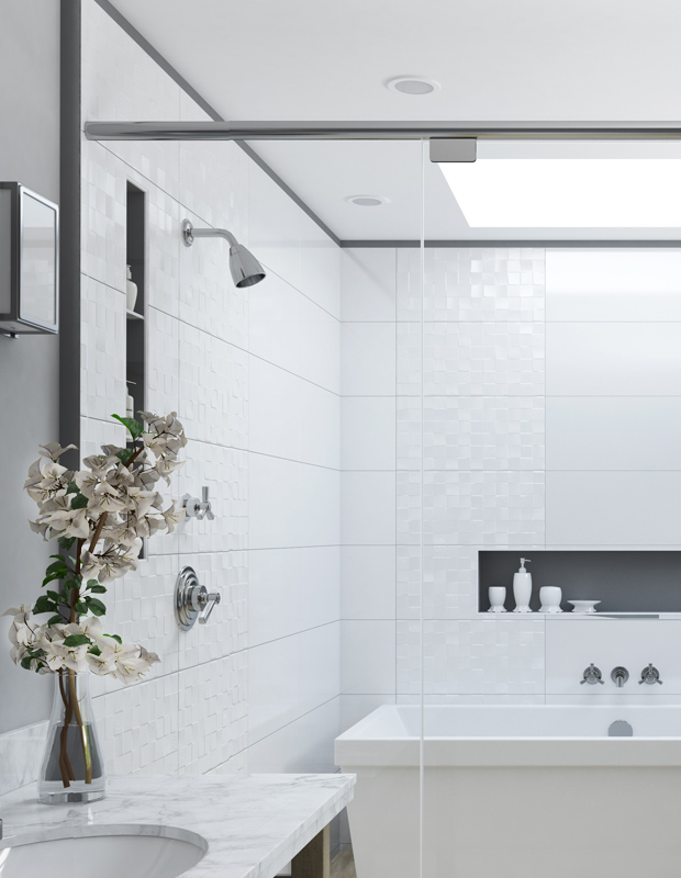 Плитка стінова Нз0451 Сатин Білий SATIN STR 30x60 код 6564 Голден Тайл
