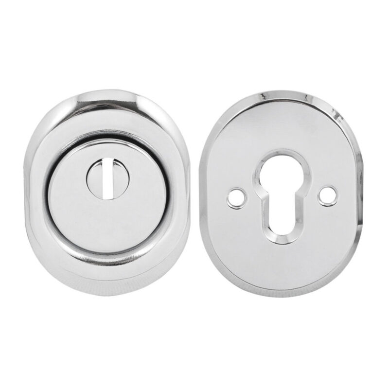 Комплект броненакладки Protect 14mm c кільцем овальна CP хром (прошивна)