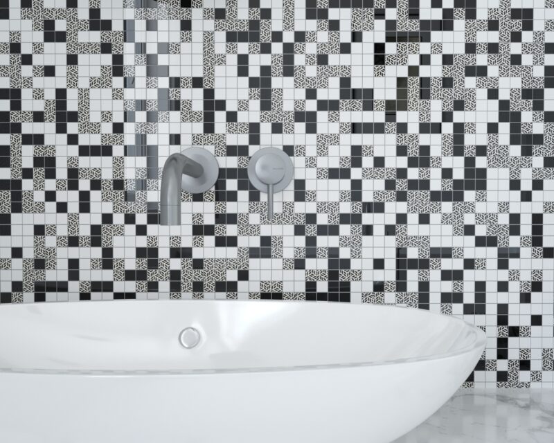 86015-1.2 Мозаїка GMP 0825011 С3 Print 10-Black-White 300×300x8 Котто Кераміка