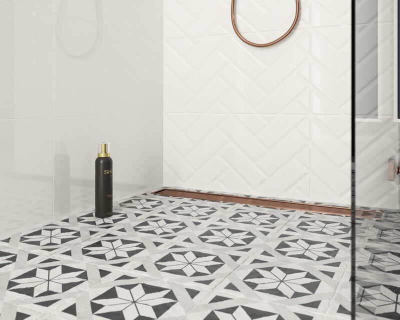 8a22d-lazienka-podloga-we-wzory-dekoracje-modern Плитка керамогранітна Modern Motyw F STR 198x198x7,5 Paradyz
