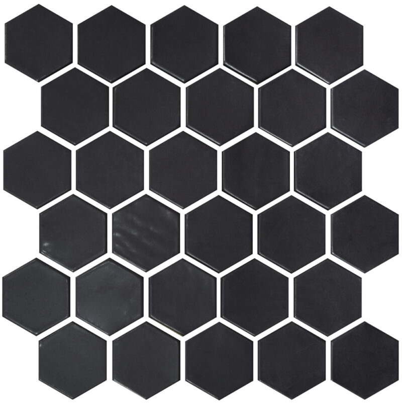 971a7-h-6021-black-mat Мозаїка H 6021 Hexagon Black MATT 295x295x9 Котто Кераміка