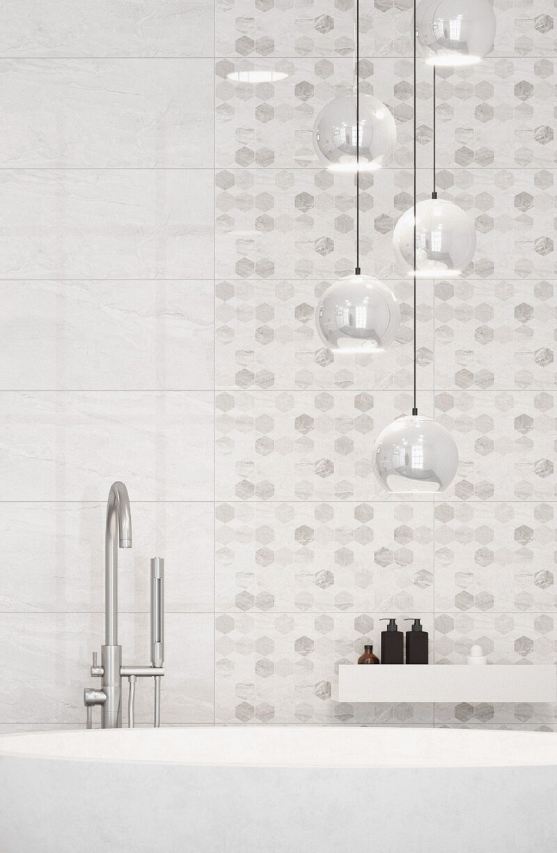 Плитка стінова Marmo Milano світло-сірий 300x600x9 Golden Tile