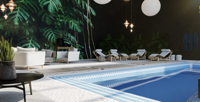 c9791-waterpool50000 Мозаїка HEXAGON H 6027 Violet 295х295х9 Кераміка Лео УКРАЇНА
