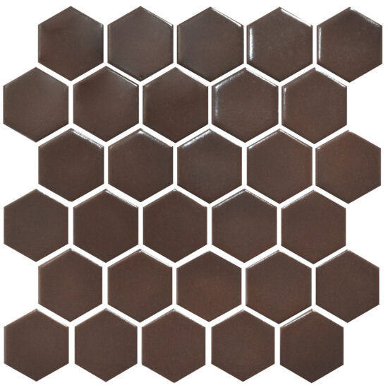 ca44c-h-6005-coffe-brown Мозаїка HEXAGON H 6005 Coffee Brown 295х295х9 Кераміка Лео УКРАЇНА