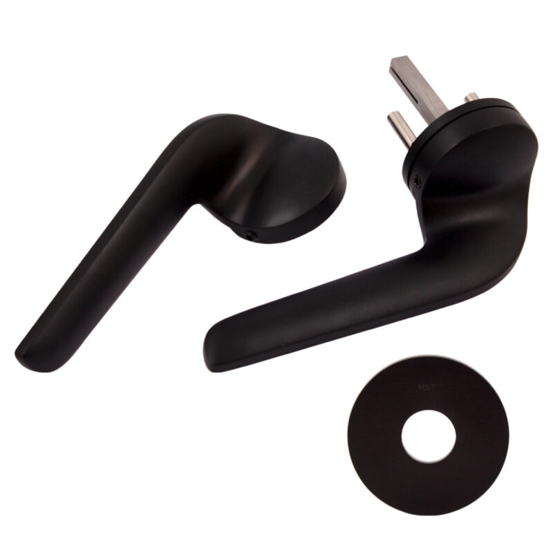 Дверна ручка на розетці M&T Up 147162 TIN-K титан/чорний матовий R ф/з