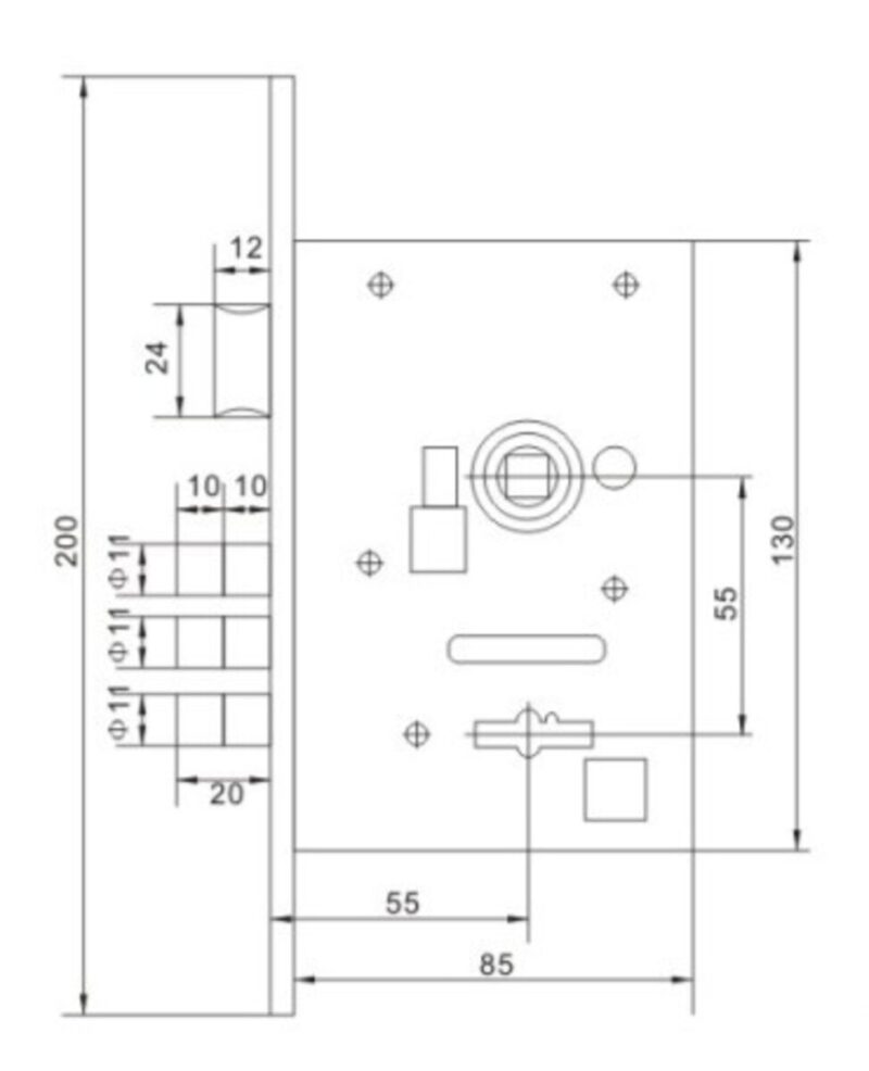 e2385a7722-3_resize_1200x1200 Комплект BRUNO 7055 (ручка на планці + сувальдний замок 969-55 + 5кл) ант латунь
