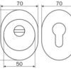 Комплект броненакладки Protect 14mm c кільцем овальна CP хром (прошивна)