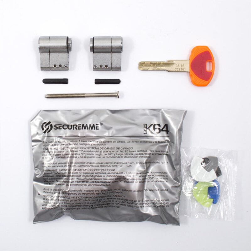 Securemme 3600UCS2727115 Комплект пів тіл циліндра  5кл+1монтажный ключ мат.хром