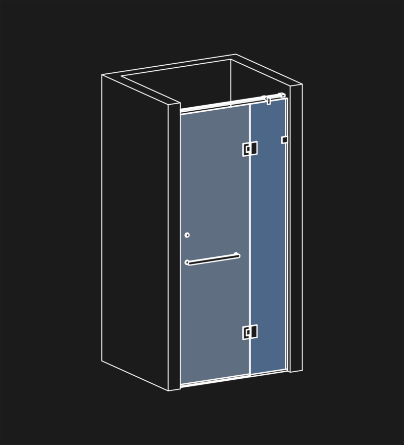 wd-3 Душові двері WD 3 Чорна 700 мм.