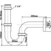 Сифон для умивальника трубний без зливу 11/4х32 мм 215-M хромований PREMIUM