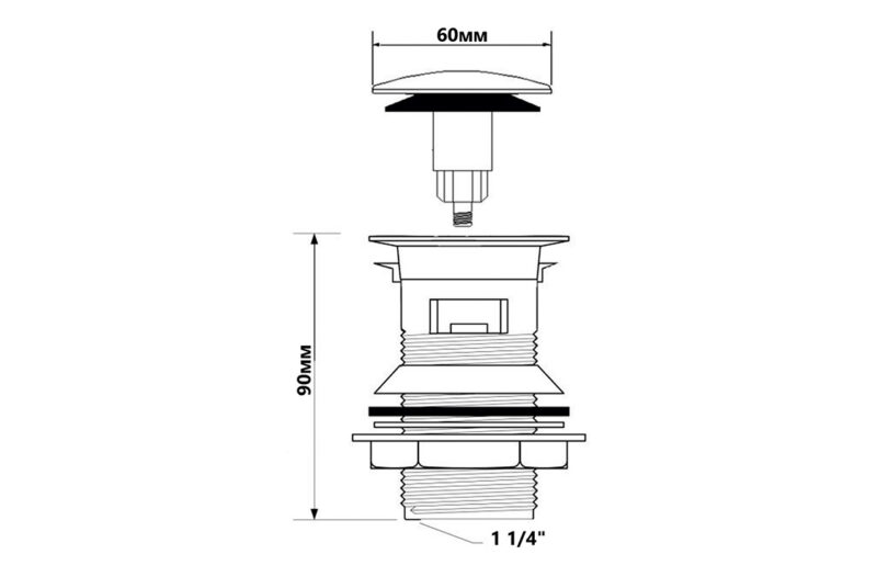 Корок-автомат для умивальника 5/4" CW60-AB антична бронза