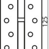 Завіса 125*2,5 (1 подш, сталь) титан ліва RDA