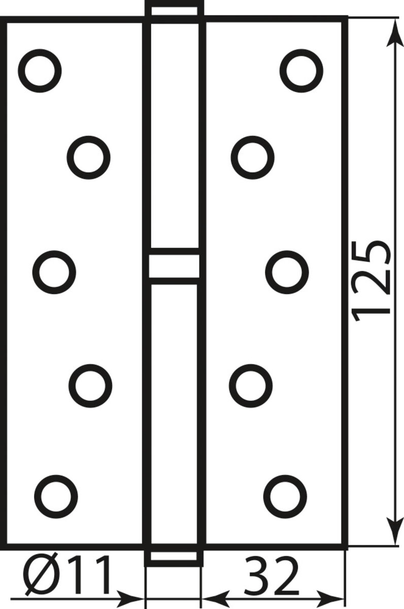 Завіса 125*2,5 (1 подш, сталь) титан ліва RDA