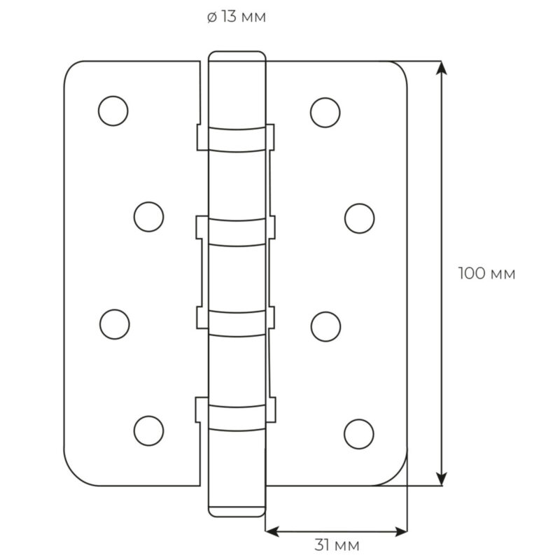 Завіса RDA 100*3*3 (4 подш, нерж сталь) закр. R7  ант латунь