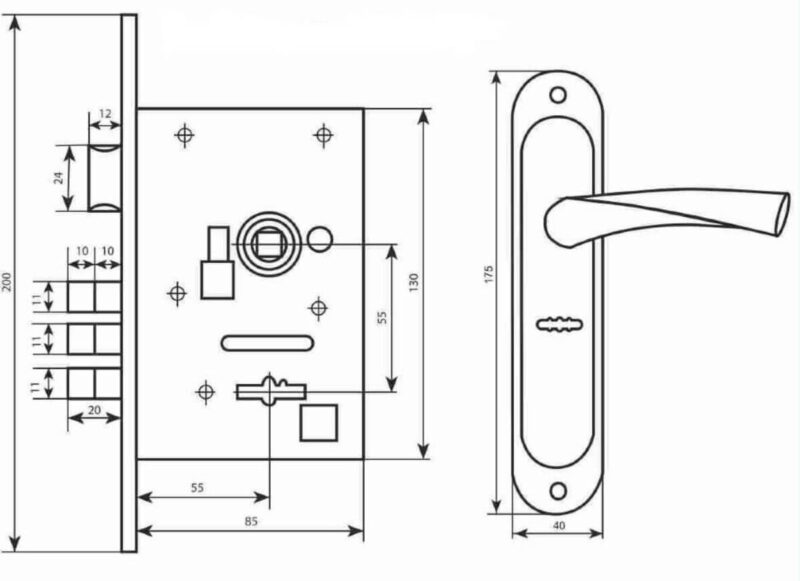 928637e0a4-2_resize_1200x1200 Комплект BR-55 (ручка на планці + сувальдний замок CY-5555F + 5кл) чорний