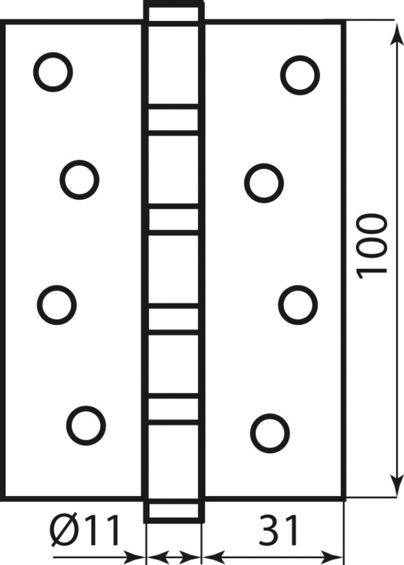 Завіса RDA 100*3*2,5 (4 підш, сталь) титан