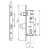 Корпус вузькопрофільного замка BRUNO 153 22-25 мц85 хром