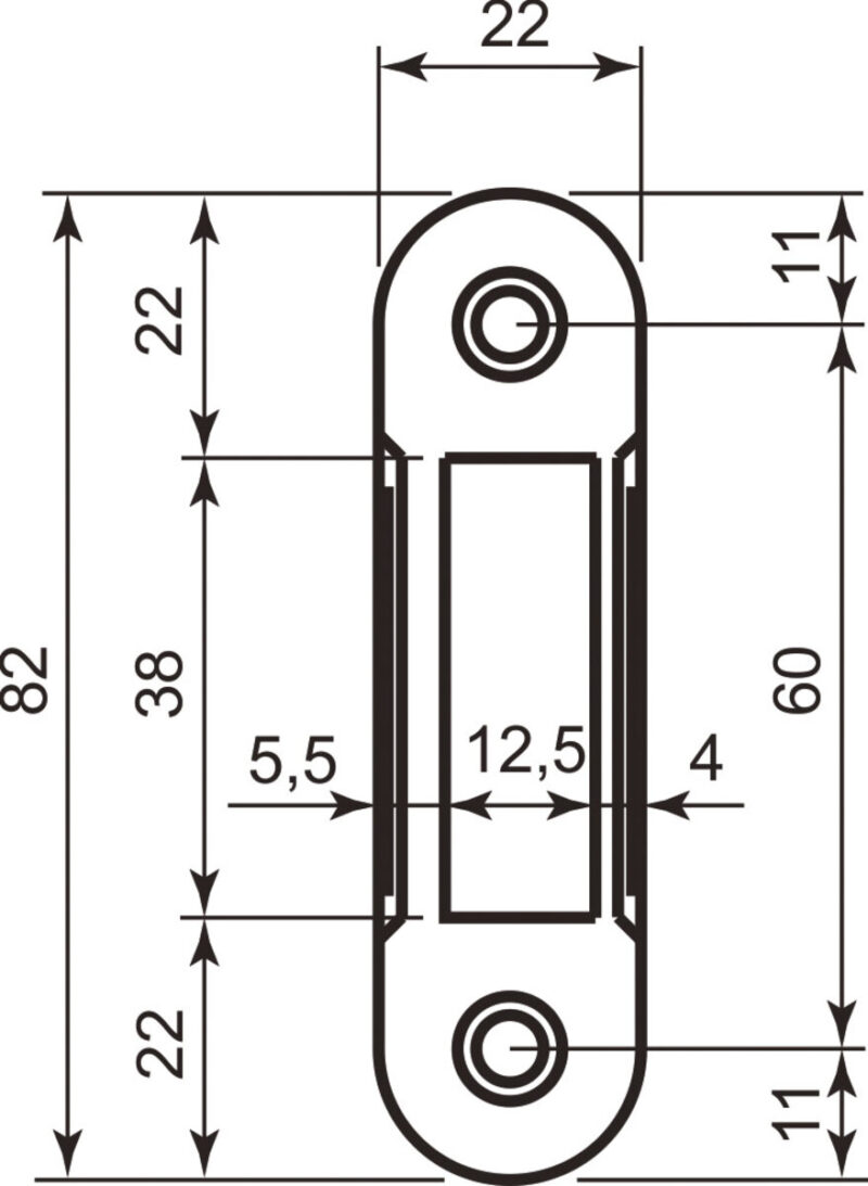 AGB Art. B014029634 відповідна планка Polaris Easy-Fix 1,2мм мат хром