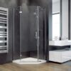 Кабіна п’ятикутна VIVA 90x90x195 права, скло прозоре, профіль хромований