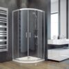 Кабіна півкругла MODERN 90x90x185 універсальна: скло прозоре, профіль хромований